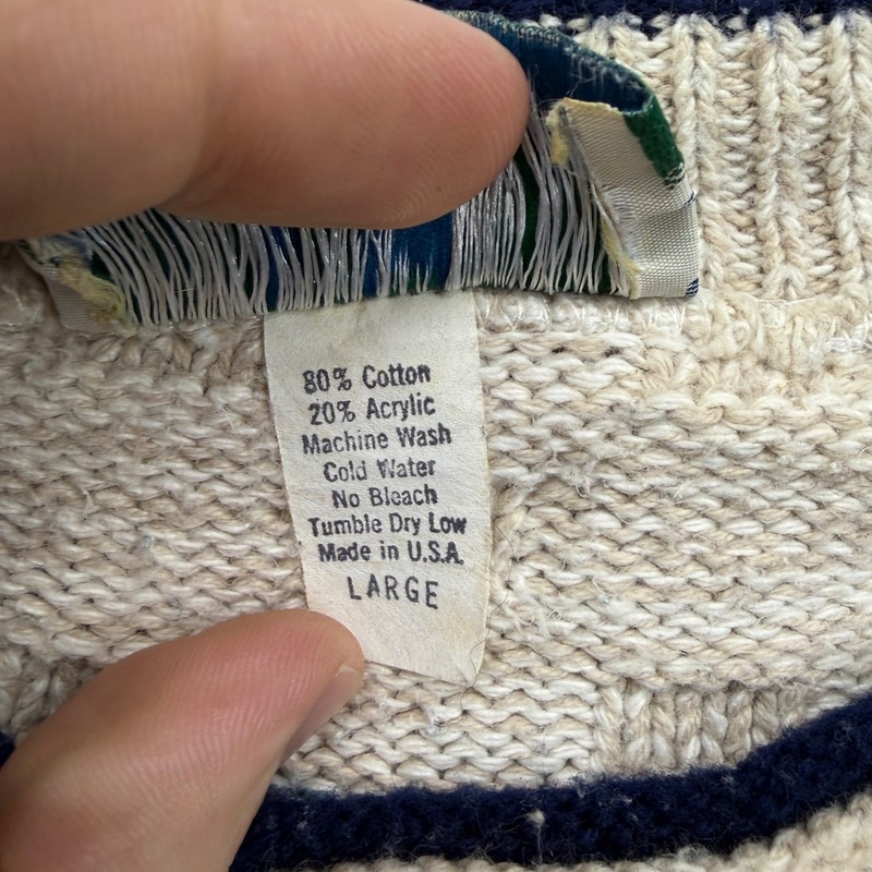 Vintage Tidewater Traders Mens Large Geometric Pattern Cotton Acrylic Sweater gallery