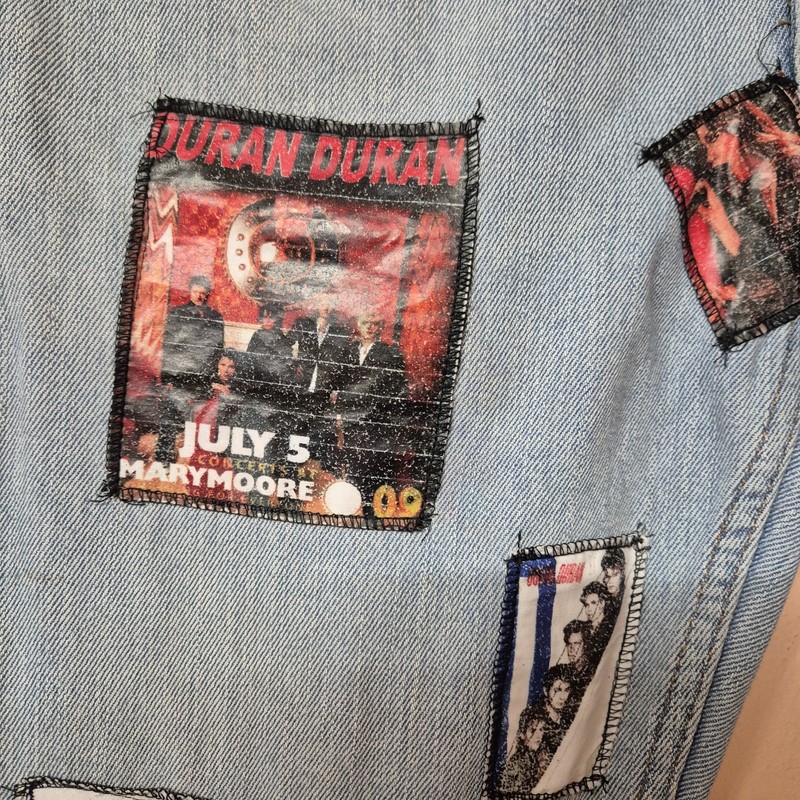 Levis 505 Jeans Blue Denim Straight Duran Duran Customised W32 L34 gallery