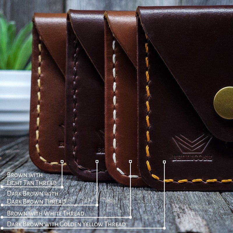 Leather Business Card Holder, Front Pocket Leather Card Holder, Holds 20 Cards gallery