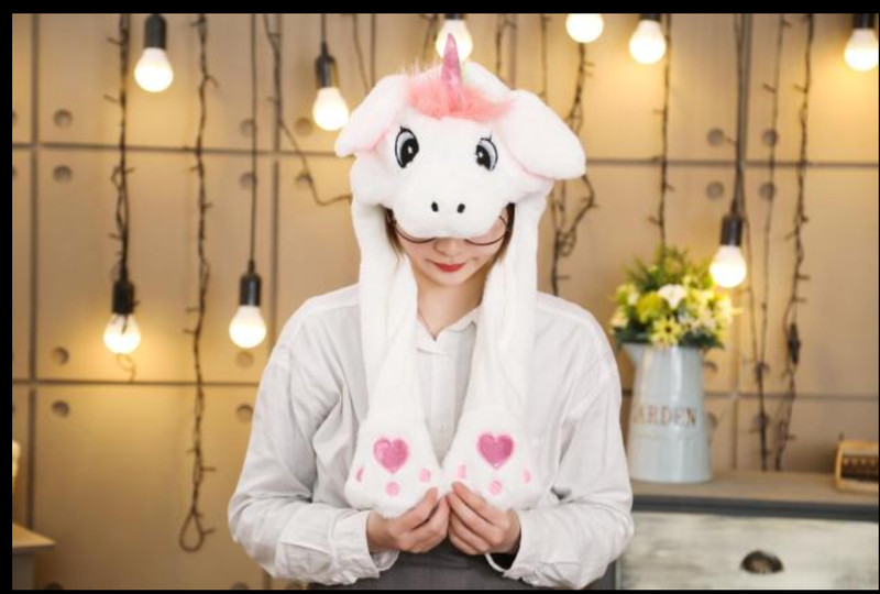 Cute Animal Ears Wavy Hat Halloween Christmas Costume Airbag inside to MOVE Ears