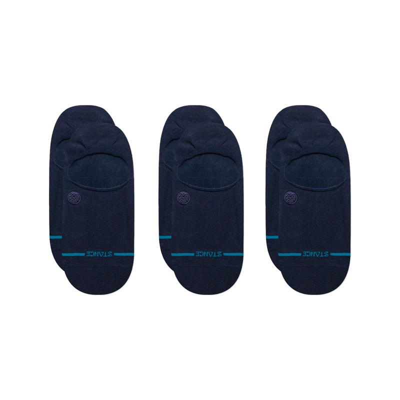Stance Adult 3 Pk Dark Navy No Show Cotton Cushion Icon Logo Sock Set Sz S 3-5.5
