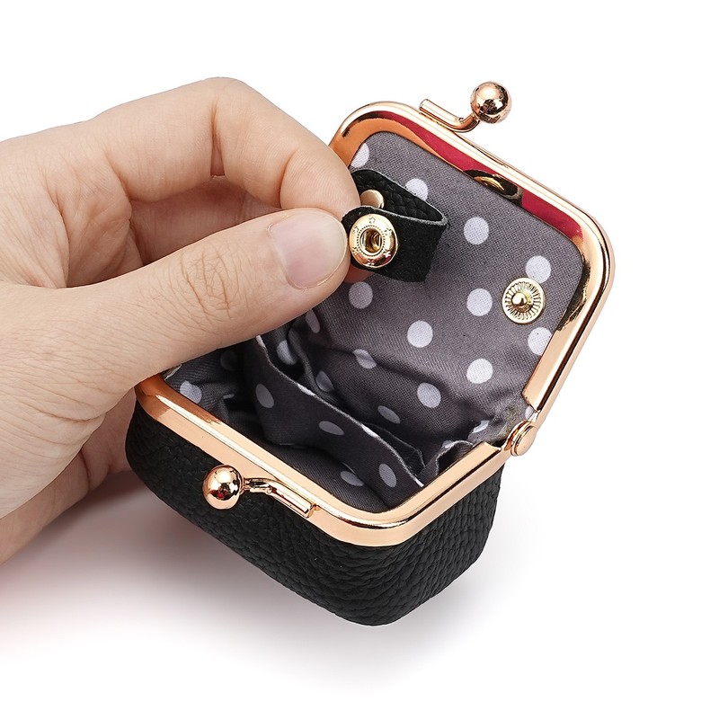 Genuine Leather for Women Mini Jewelry Box Coin Purse with Kiss Lock Mini Wallet gallery