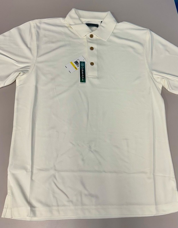 Cubavera Mens Essential Textured Performance Polo Shirt, Marshmellow gallery