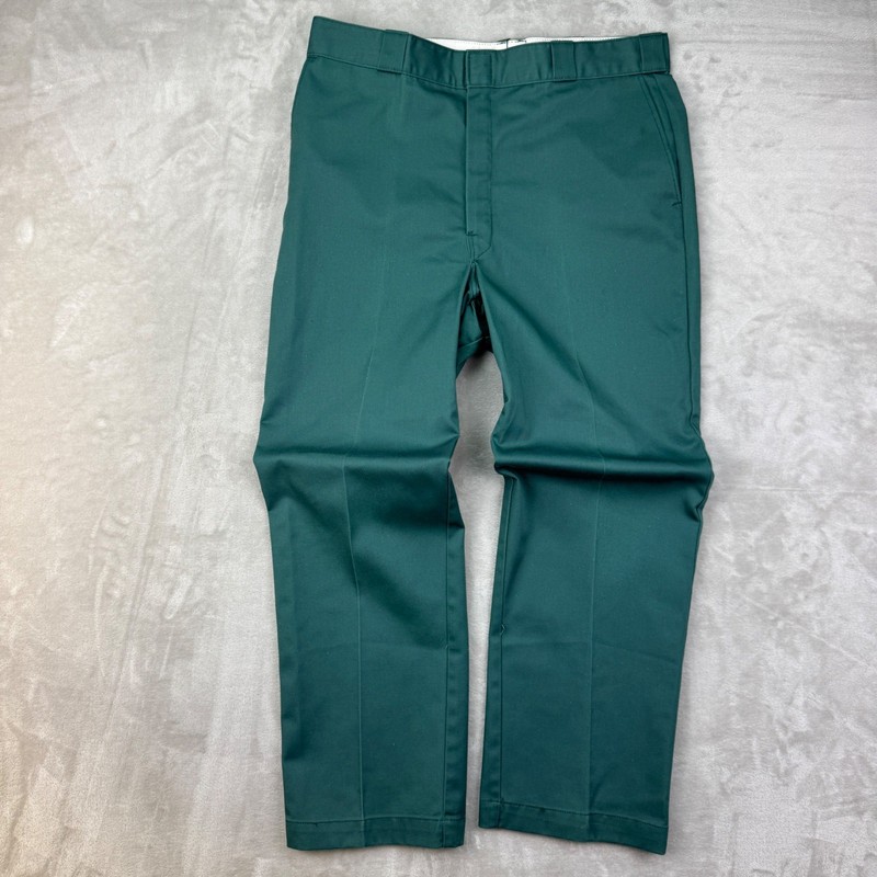 Vtg 70/80s Dickies 874 Lincoln Green Work Pants Made USA Talon 42 Zip 38×30 (36)