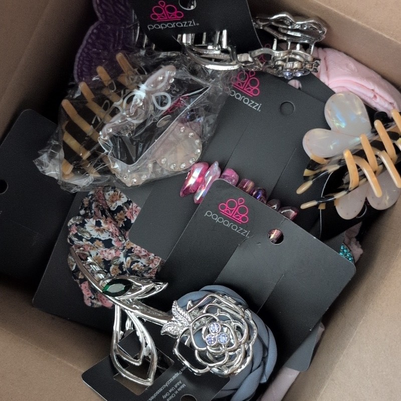 Paparazzi Women’s Hair Clip Lot Multicolor Floral Bow Rhinestone Accents