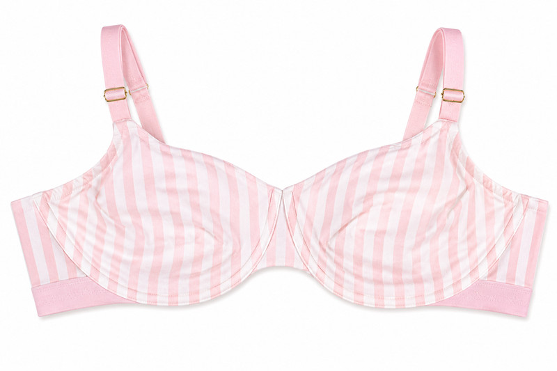 Victoria’s Secret T-Shirt Cotton Unlined Scoop Strappy Bra Pink Stripe 40D NWT