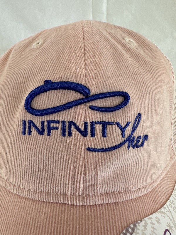 Infinity Her Corduroy Trucker 6-Panel Structured Cap Hat Adjustable Closure Pink gallery