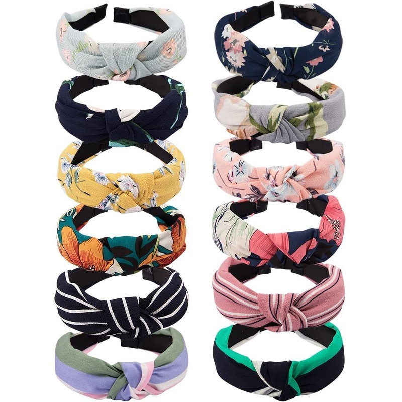 Wide Knotted Headbands for Women - 12 Pack 1 Count (Pack of 12), headbands 10