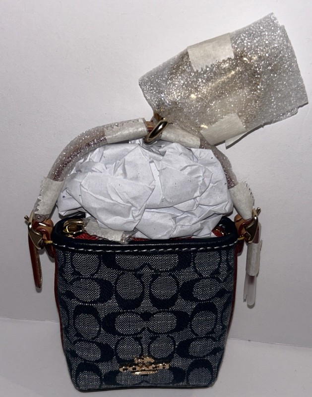 🐼💦 Coach C8223 🐼💦 Mini Val Duffle Bag Charm In Signature Chambray 🐼 D30o2 gallery