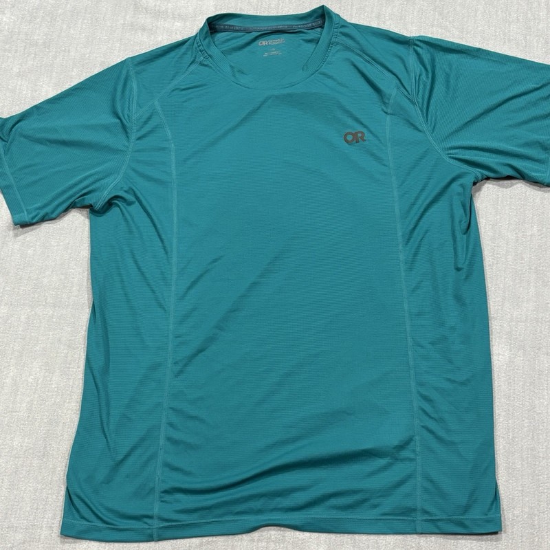 Outdoor Research Echo Performance T Shirt Mens Large Teal Green Running Athletic