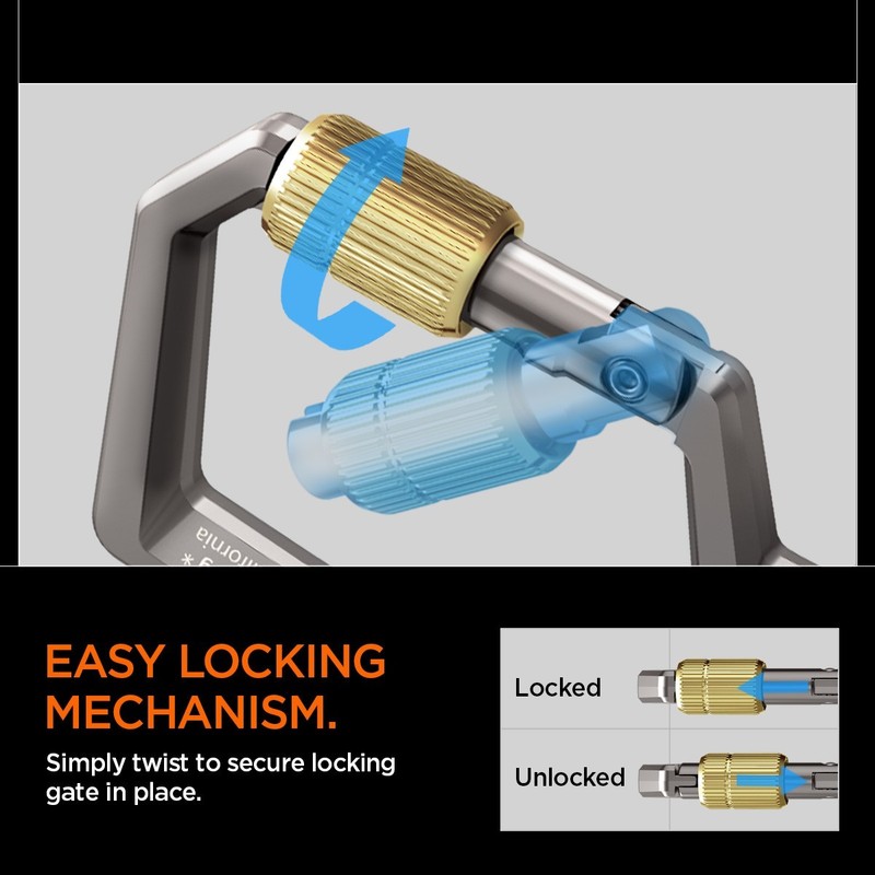 Spigen Key Accessory Carabiner LF101 Twist-to-Lock Mechanism gallery