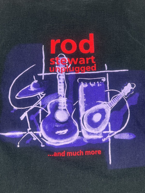 Vintage 1993 Rod Stewart Unplugged Tour T-Shirt XL Hanes Made USA Single Stitch gallery