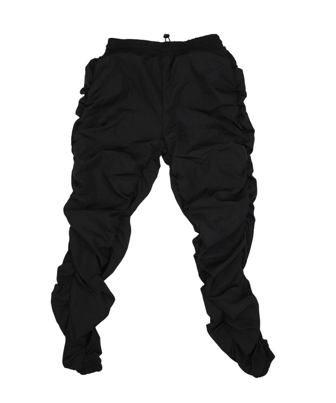 Labijou Pants Womens S Black Ruched Jogger Elastic Waist Cuffed Lightweight