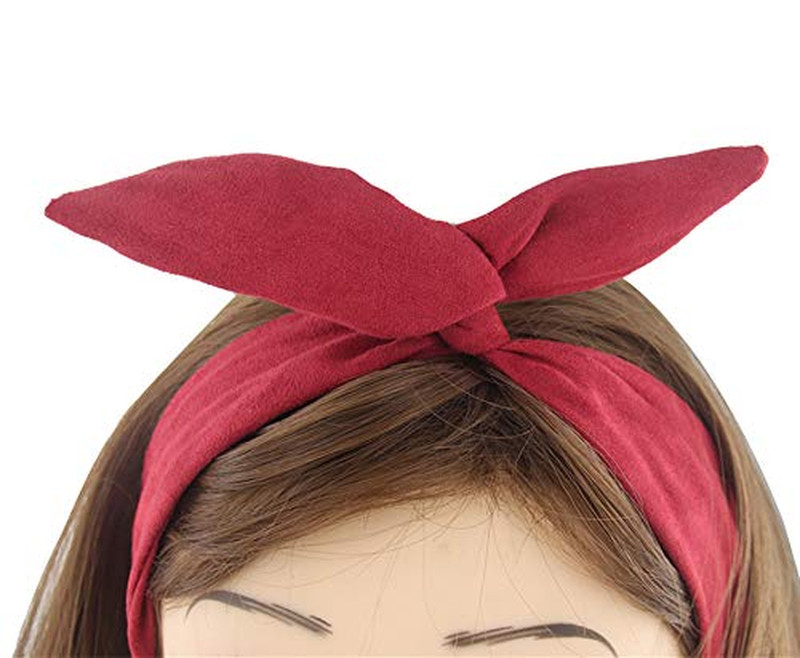 Yeshan Solid Color Wire Headbands for Women with Rabbit Ears Bow Headband, Twist gallery
