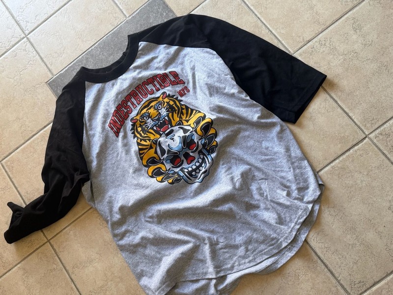 Indestructible Mfg Tiger Skull Graphic Baseball Tee 2XL