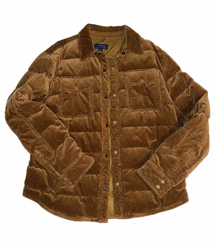 Polo Ralph Lauren Men’s Brown Down Puffer Jacket Button Front Pockets Size L