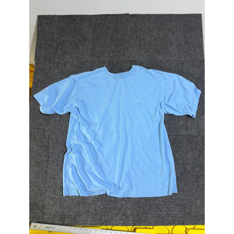 Nike Mens XL Light Blue Embroidered Swoosh Short Sleeve T-Shirt Vintage Greece