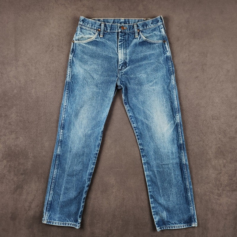 Vintage Wrangler Jeans Mens 34×30 Blue 90s Made in USA Straight Leg Denim 13MWZ