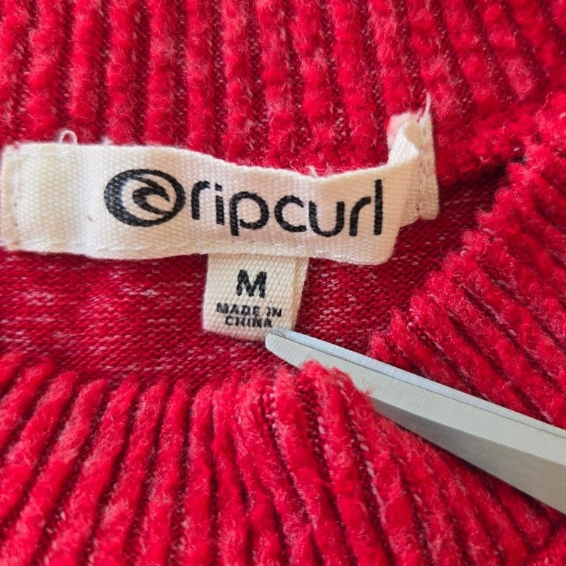 Coastal Chic Rip Curl Lunar Tides Marled Red Long Sleeve Belted Dress Size Med gallery