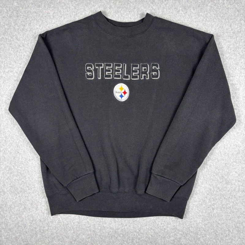 Vintage Lee Sport Pittsburgh Steelers Sweatshirt Mens Large Black 90s USA NFL