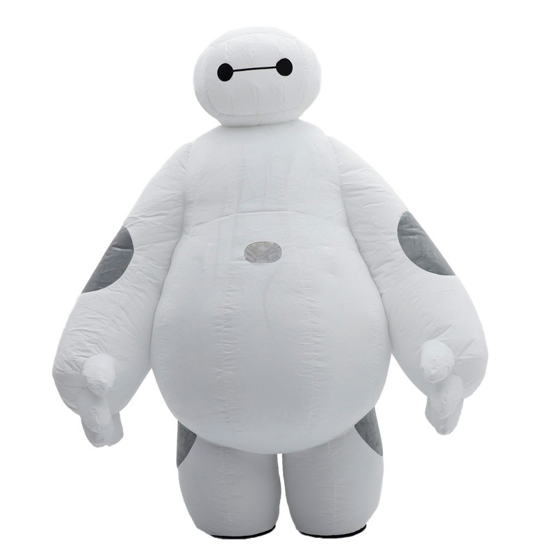 Inflatable Costume Giant Baymax Plush Mascot Halloween Cosplay Blow Up Outfit