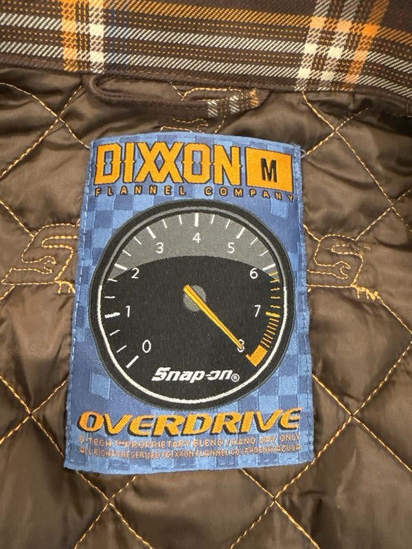Dixxon Snap on Flannel jacket medium Mens Yellow Brown Plaid gallery