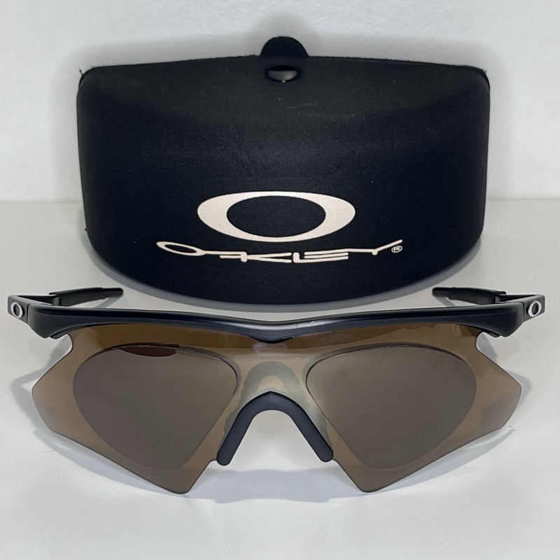 Oakley Vintage Black M Frame Sunglasses Brown Interchangeable Lenses With Case