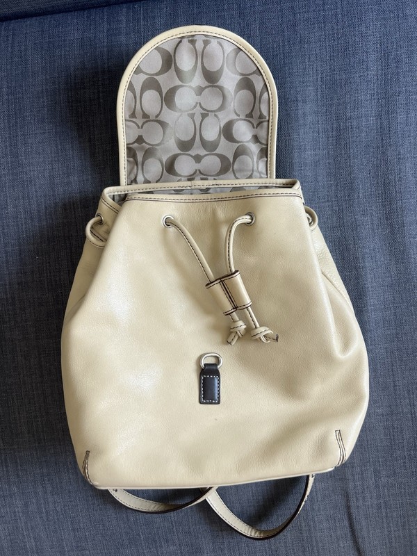 Coach Beige Drawstring Backpack w/ Adjustable Strap, Inner Pockets gallery
