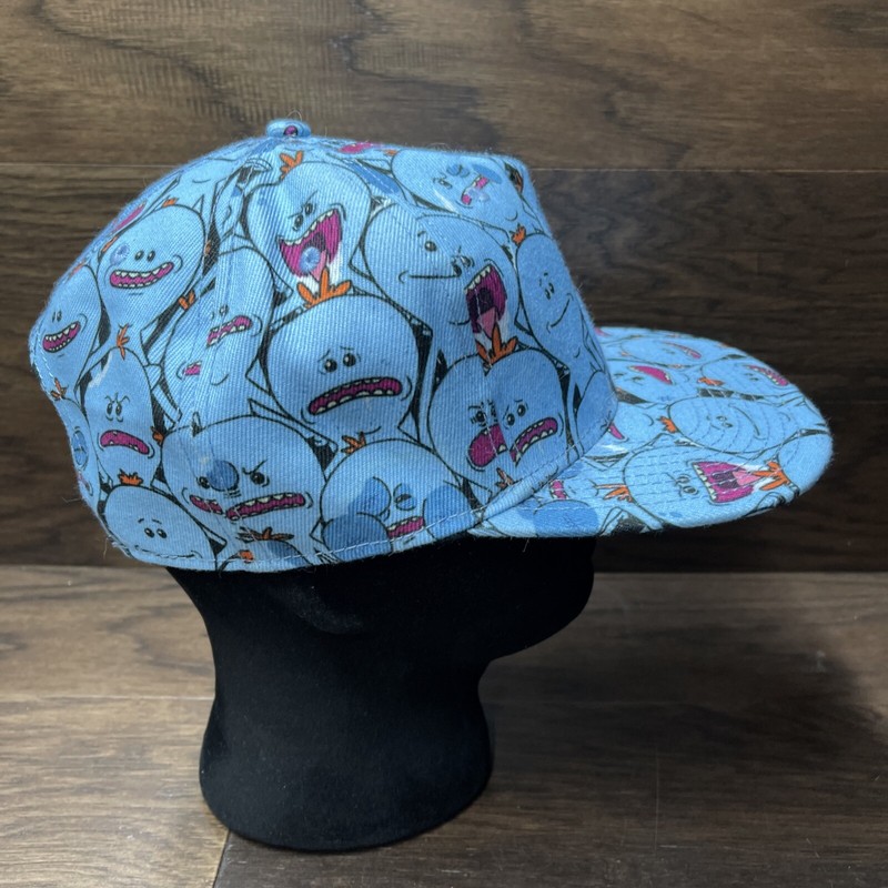 Hey Mr. Meeseeks Rick & Morty Hat Snapback Blue Black Cap Adult Swin gallery