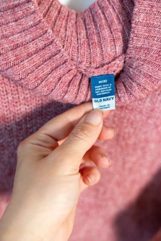 Old Navy Women’s Pink Ribbed Knit Mock Neck Long Sleeve Pullover Sweater M