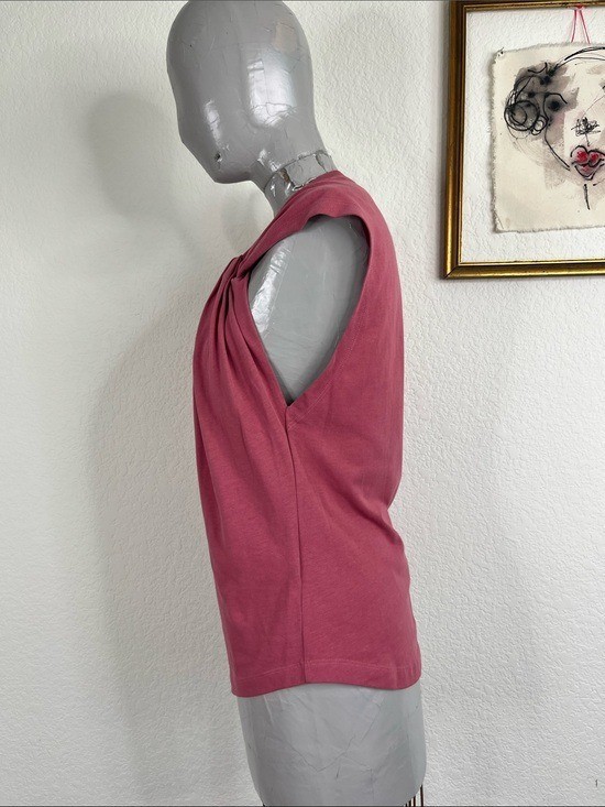 Isabel Marant Nadya Twist Front Asymetrical Neck T Shirt in Pink gallery