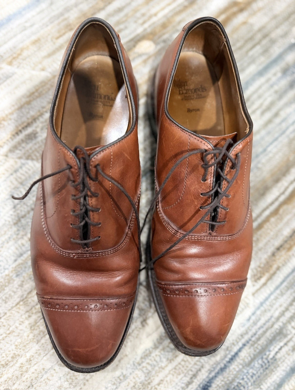 Allen Edmonds Men’s Byron Brown Leather Cap Toe Brogue Lace-Up Oxford Dress 12