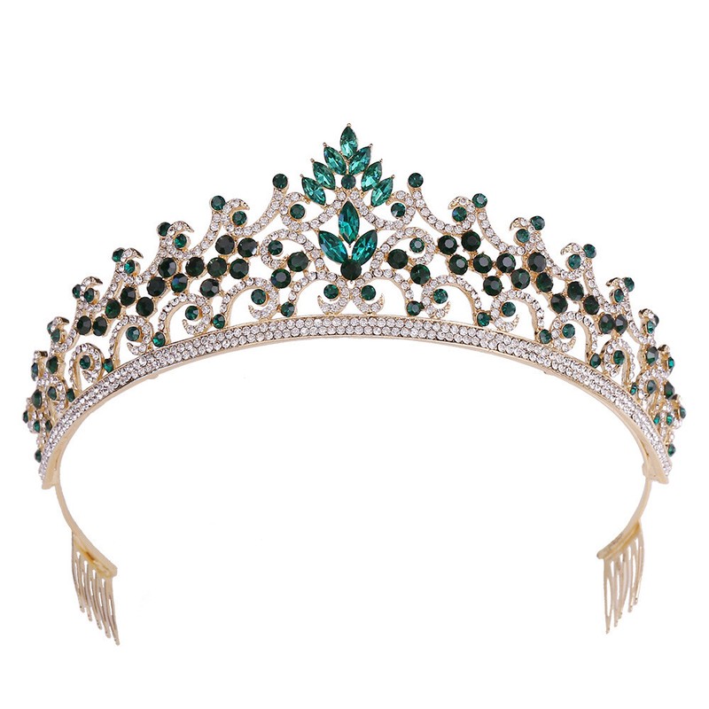 5.2cm Tall Large Crystal Tiara Crown Combs Wedding Queen Princess Prom 5 Colours