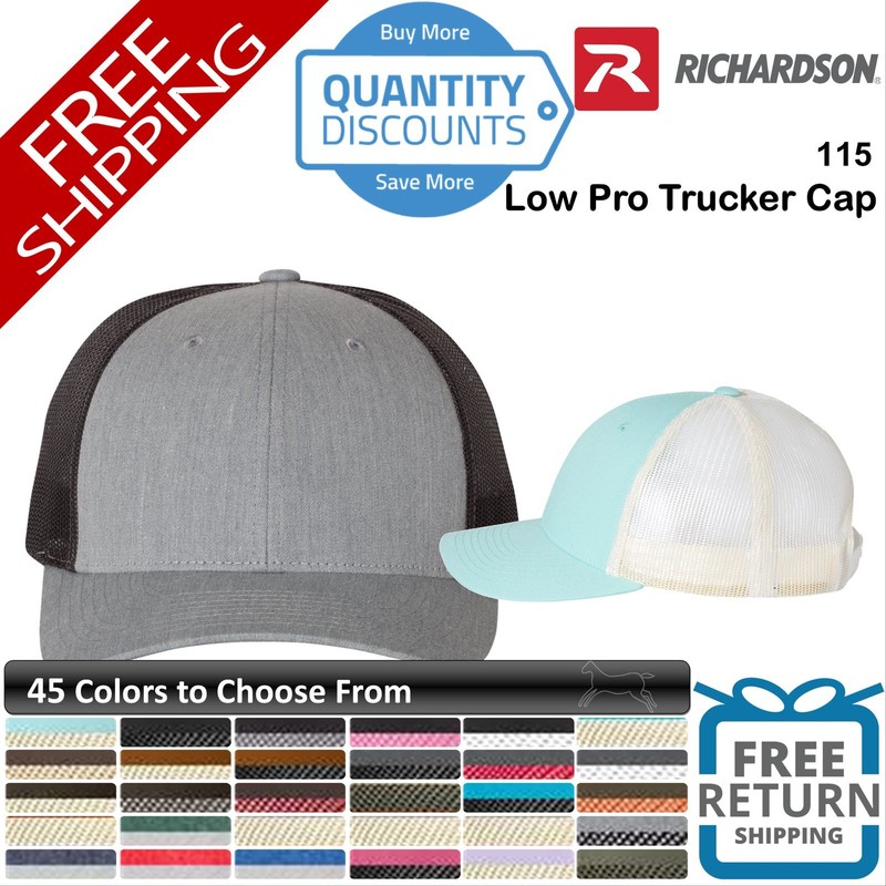 🔥 Richardson Men Low Pro Trucker Cap six-panel, low pro profile Hat 115