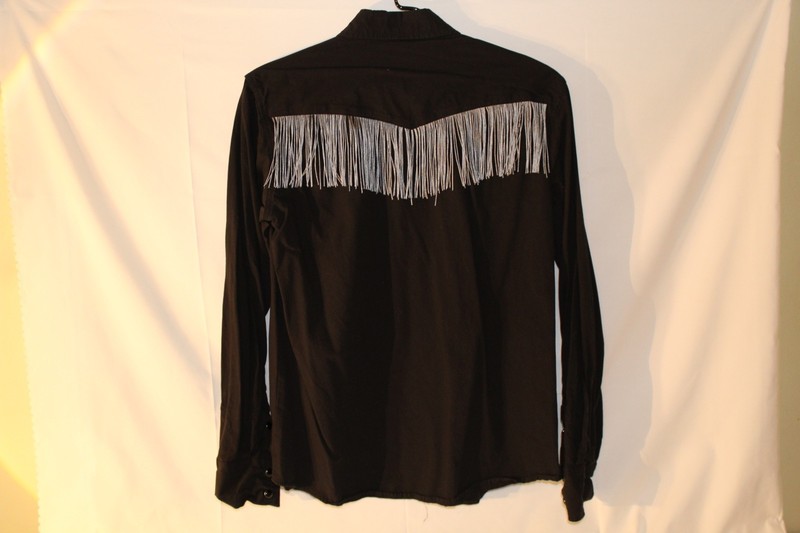 STRAIGHT TO HELL AROUND TOWN – BLACK on BLACK FRINGE WESTERN SHIRT gallery