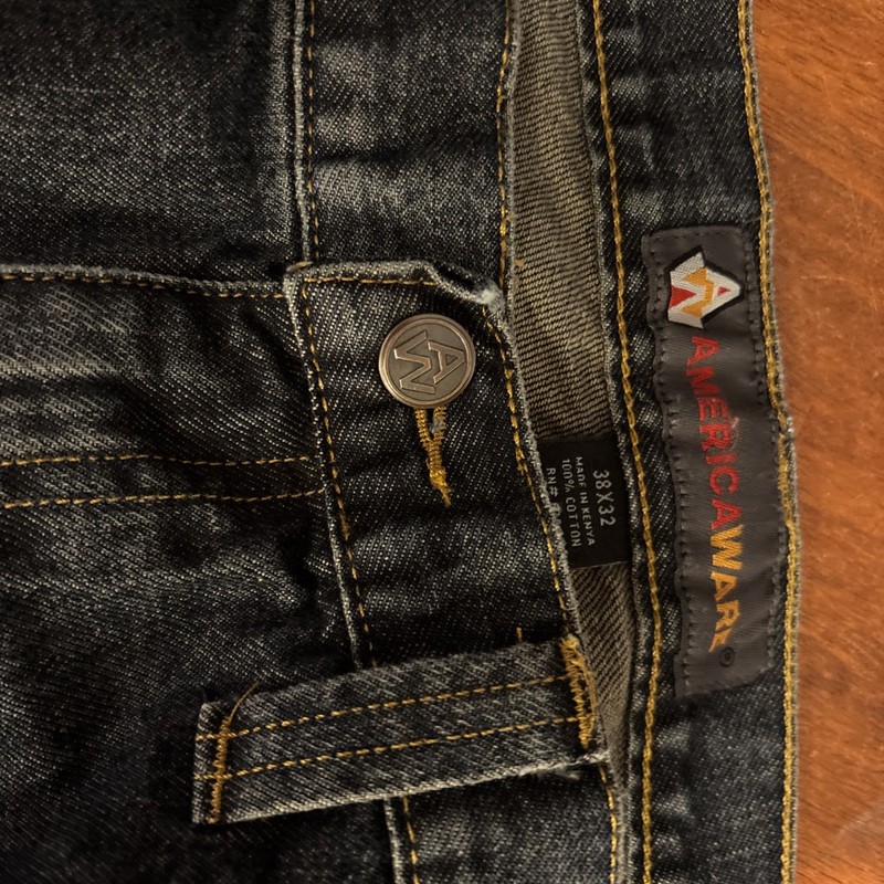 AmericaWare Double Knee 38x32 Workwear Blue Jeans gallery