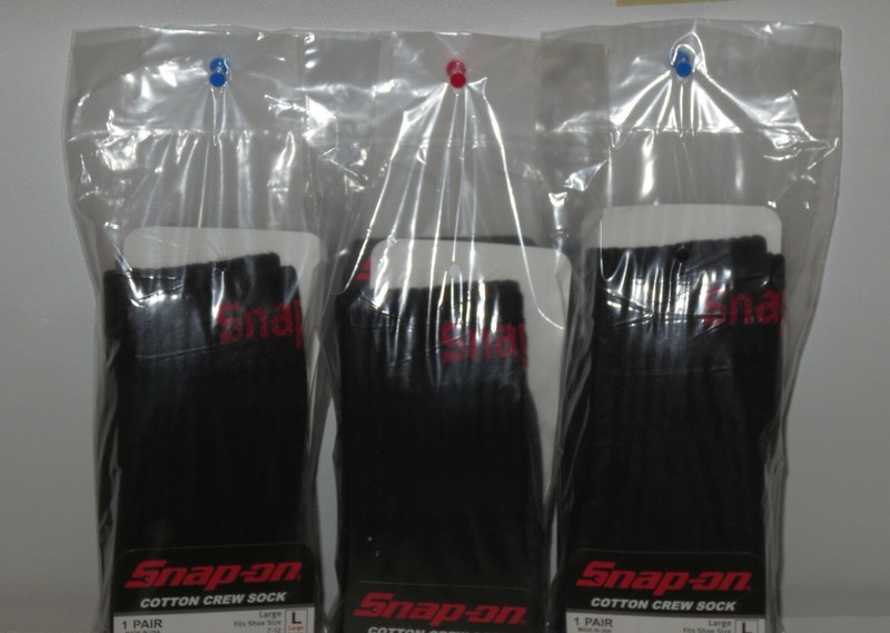 12 Snap-On CREW Socks BLACK LARGE ~ FREE SHIPPING ~ MADE IN USA 12 PAIRS *NEW* gallery