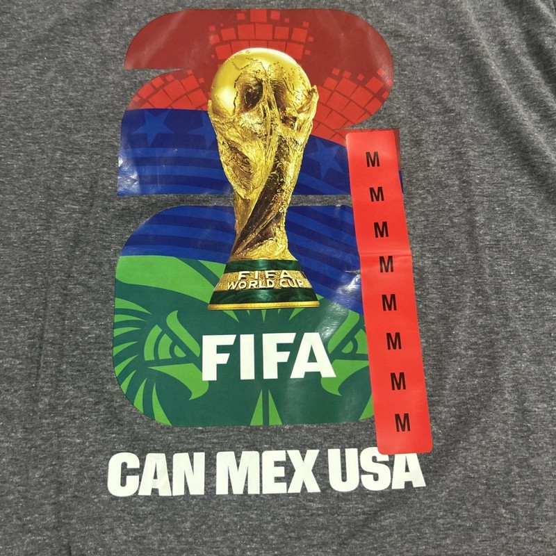 FIFA World Cup Men’s Gray Graphic Print Logo Crew Neck Short Sleeve T-Shirt gallery
