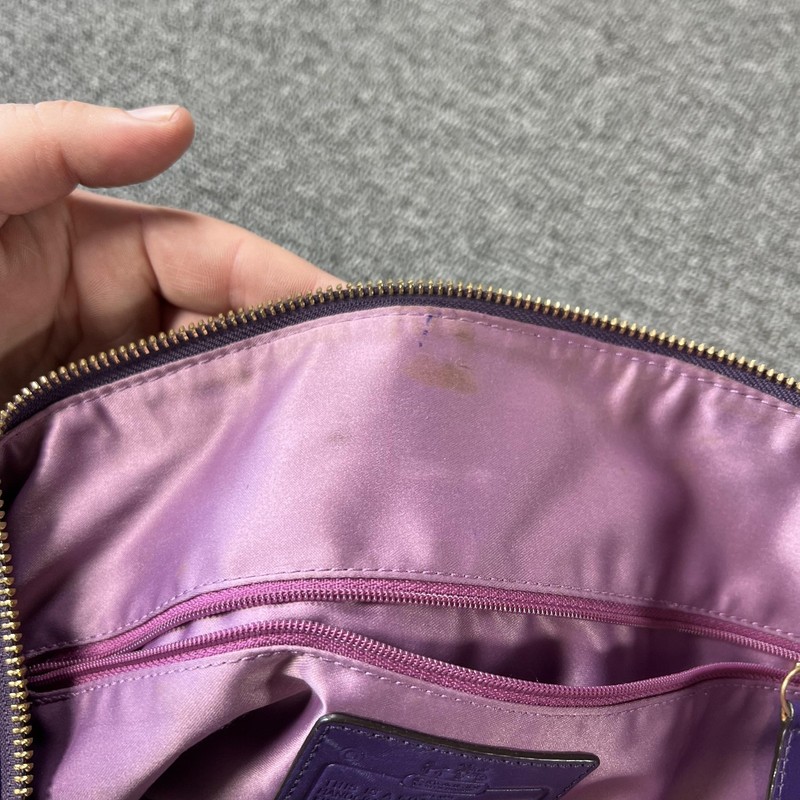 Coach Satchel Bag Womens Purple Leather Madison Sophia Top Handle Zip gallery