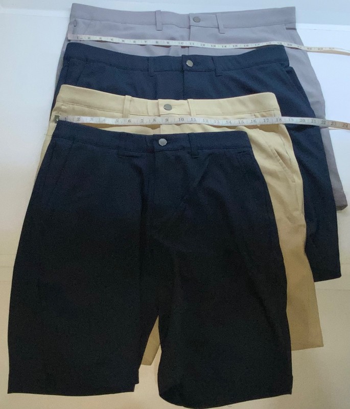 Mens 8.5” Tech Short 2 zip + 3 pocket Navy 30,38 Tan 36 Gray 40 Kirkland T & NT