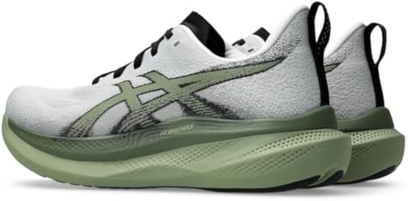 ASICS Men's GLIDERIDE MAX 2 Running Shoes, 12.5, White/Moss - White/Moss - 12.5 gallery