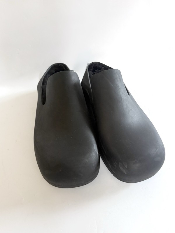 Bottega Veneta Puddle Slingback Sandal Clog Slides Shearling Black Rubber Size 8 gallery