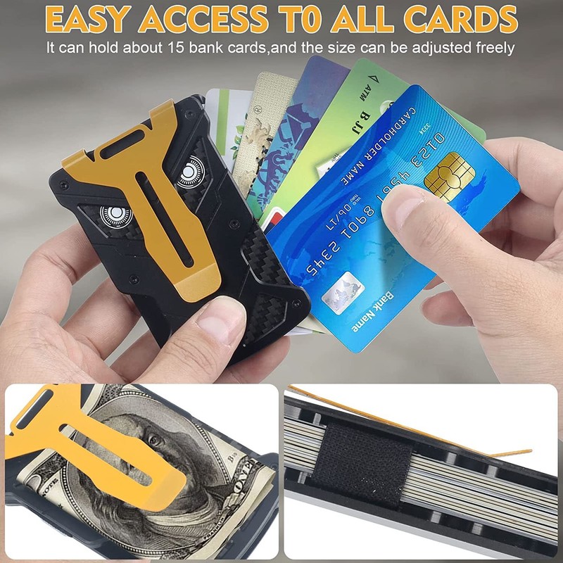 Aluminium Minimalist Wallet for Men,Metal Money Clip ID Badge Slim Card Holder gallery