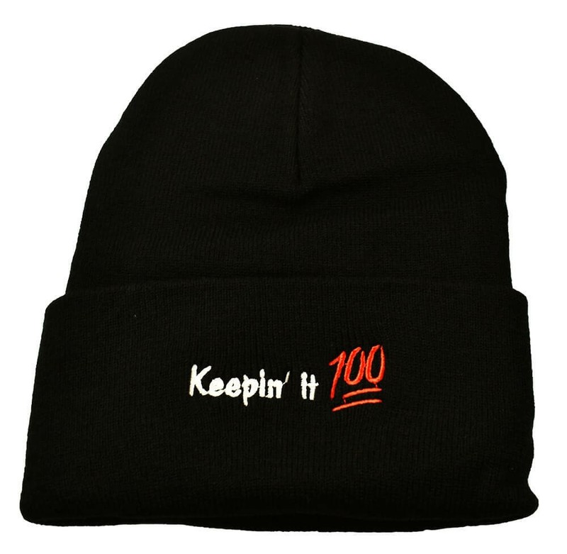 Keepin’ it 100 Embroidered Beanie