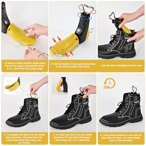 Shoe Stretcher Women Men, Boot Stretcher Wide Feet, 4-Way Shoe Widener & gallery