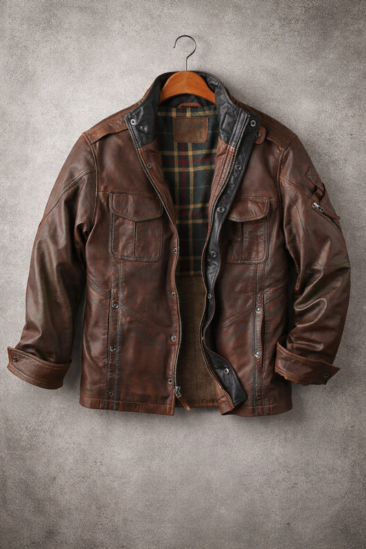 Handmade Men’s Bend In The Road Leather Jacket: Size XS to 3XL