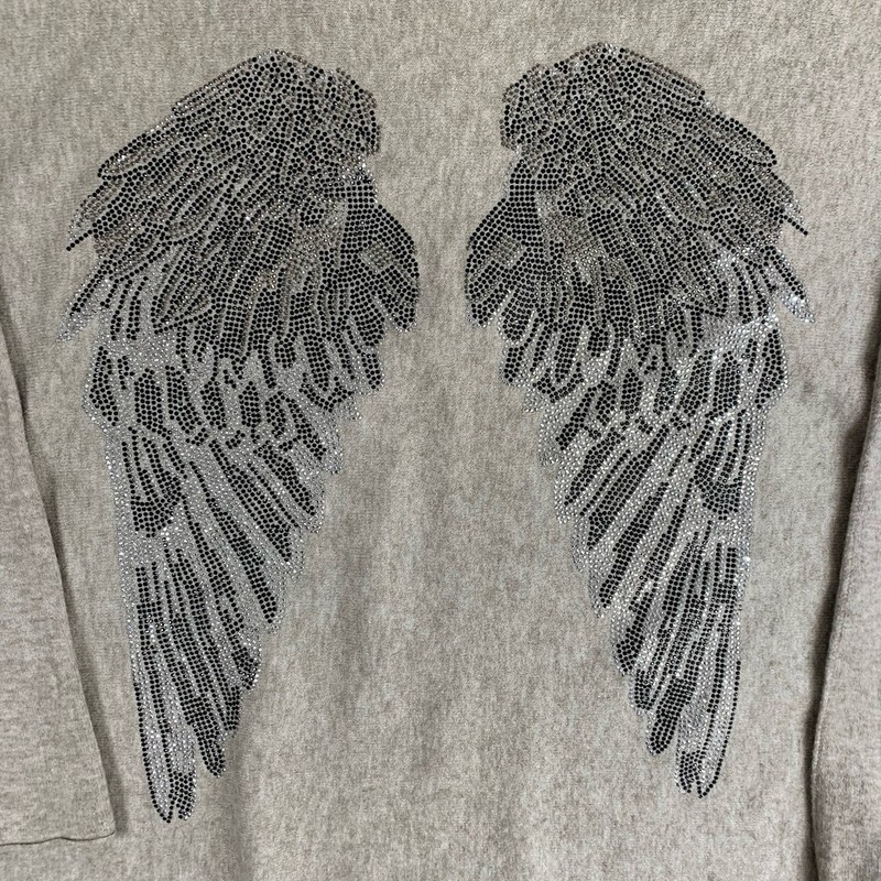 Venti6 Oversized Rhinestone Wings Lightweight Sweater One Size