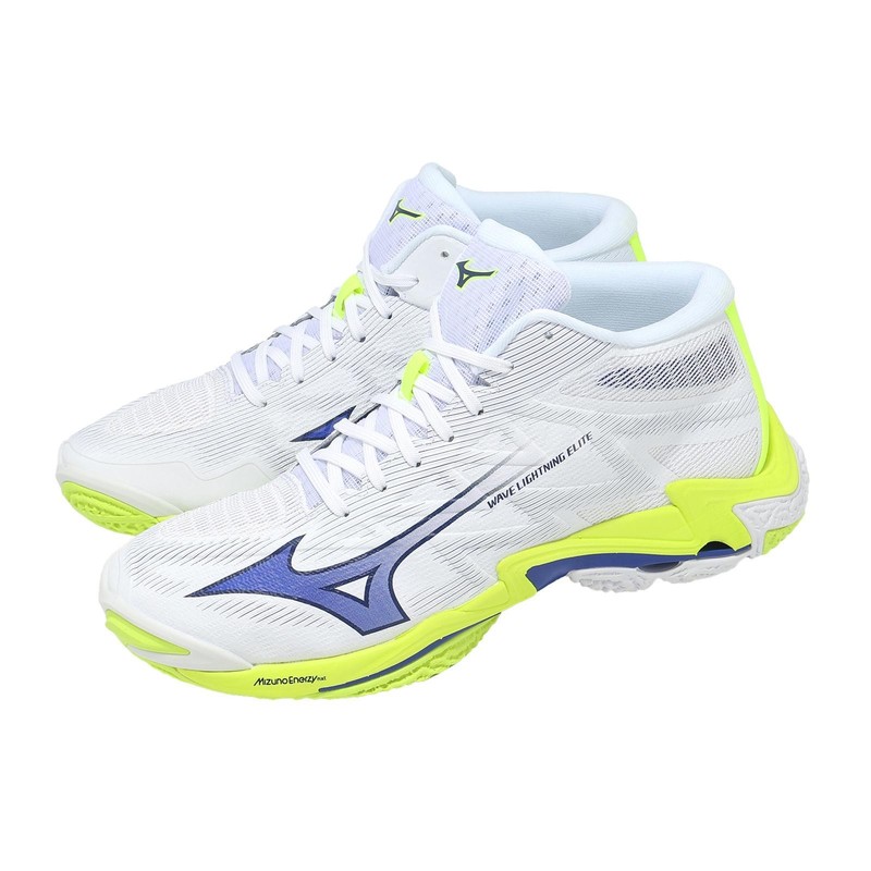 Mizuno Wave Lightning Elite White Blue Volt Men Volleyball Shoes V1GA2605-39