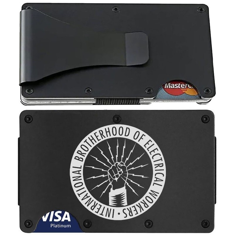 IBEW Electrical Workers RFID Blocking Laser Engraved Wallet Clip or Strap D7
