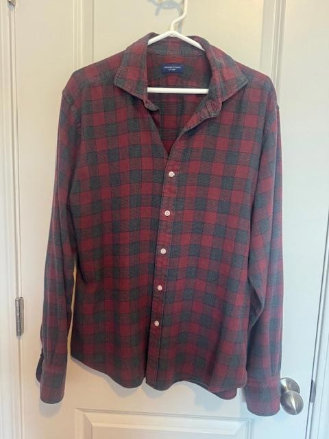 Proper Cloth – Men’s Canclini Scarlet and Gray Plaid Beacon Flannel